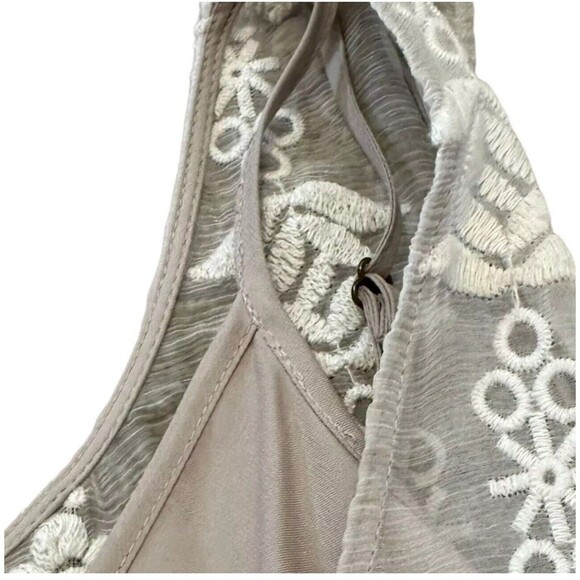 Sundance Silk Overlay Embroidered Dress Womens Size S Romantic Fairy Gray EUC - Picture 6 of 16
